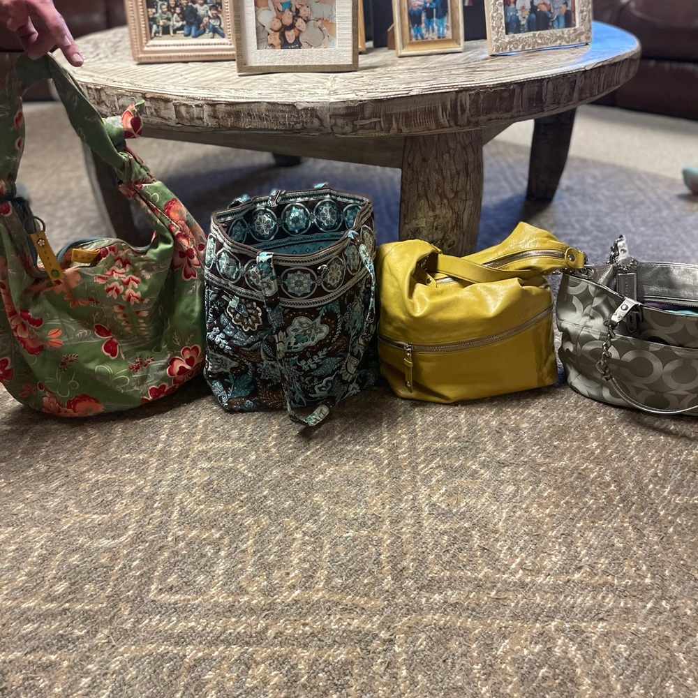 Coach, Lucky, Hobo and Vera Bradley purses.